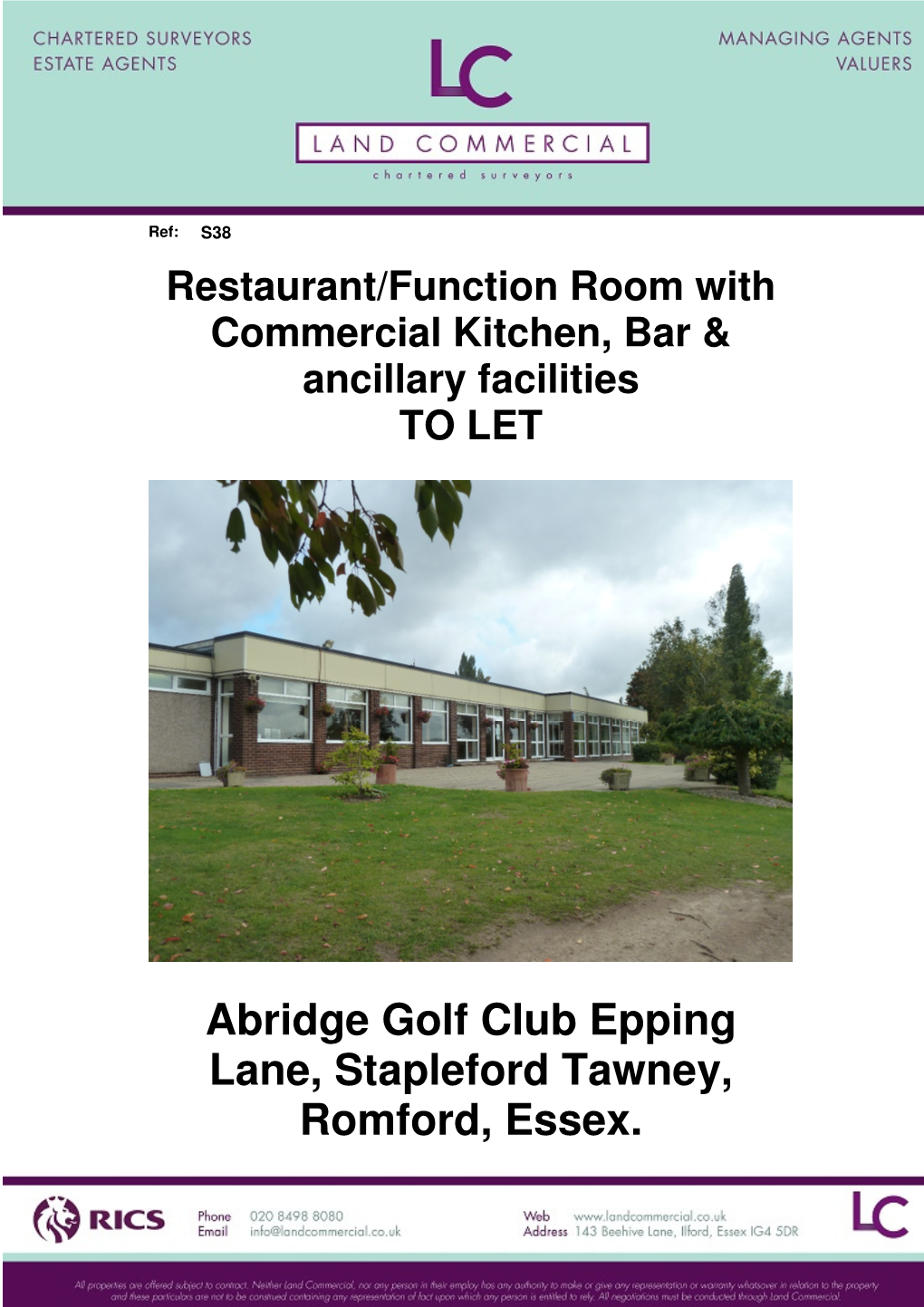 Abridge Golf Club Epping Lane, Stapleford Tawney, Romford, Essex