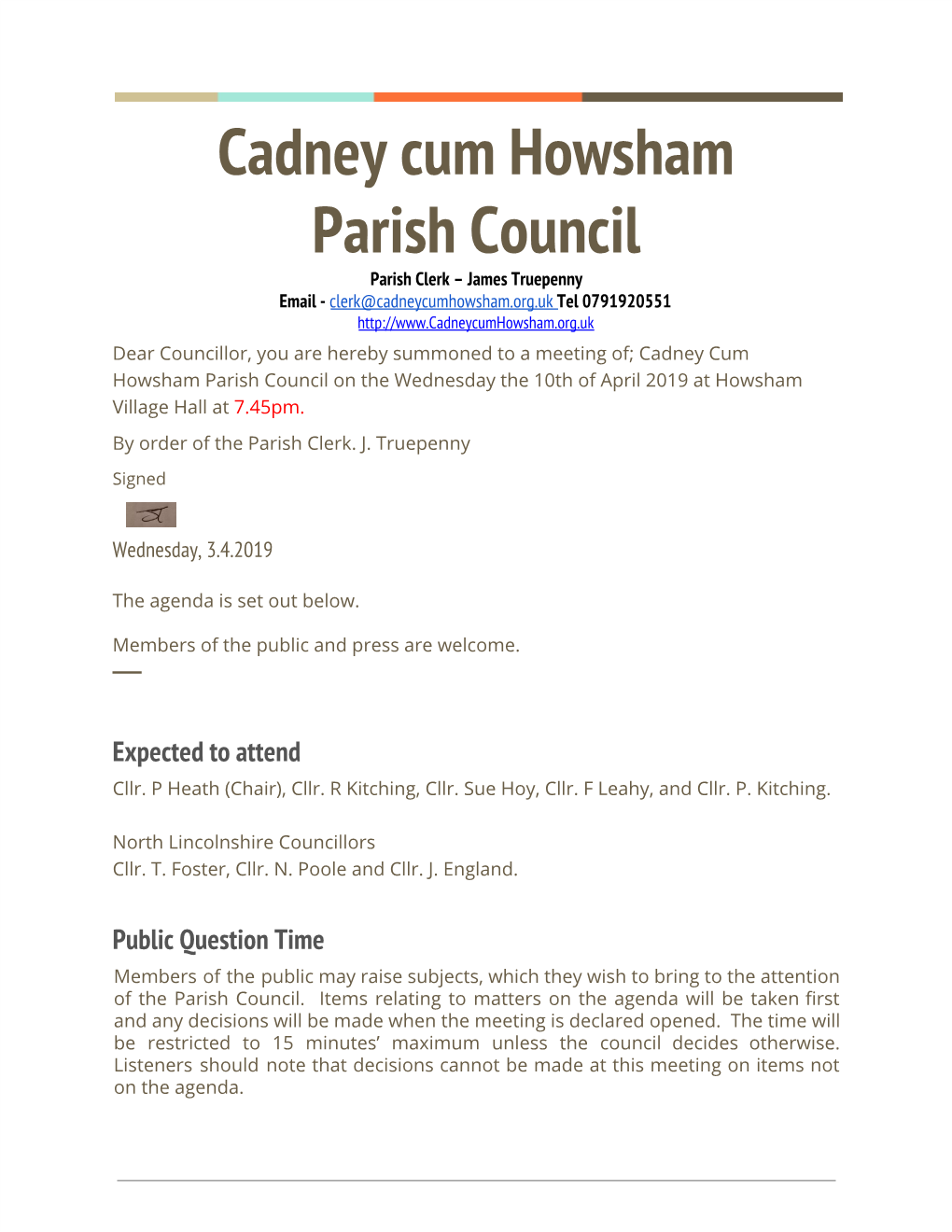 Cadney Cum Howsham Parish Council