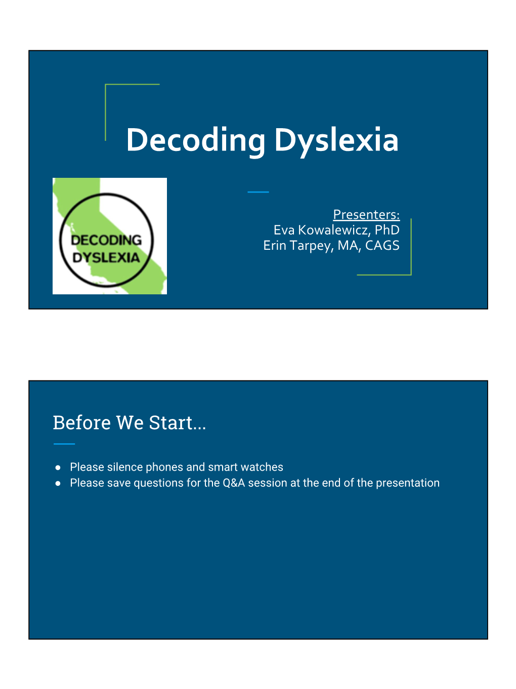 Decoding Dyslexia