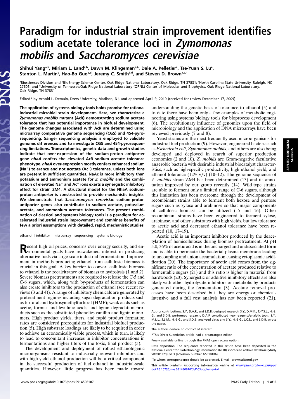 Mobilis and Saccharomyces Cerevisiae