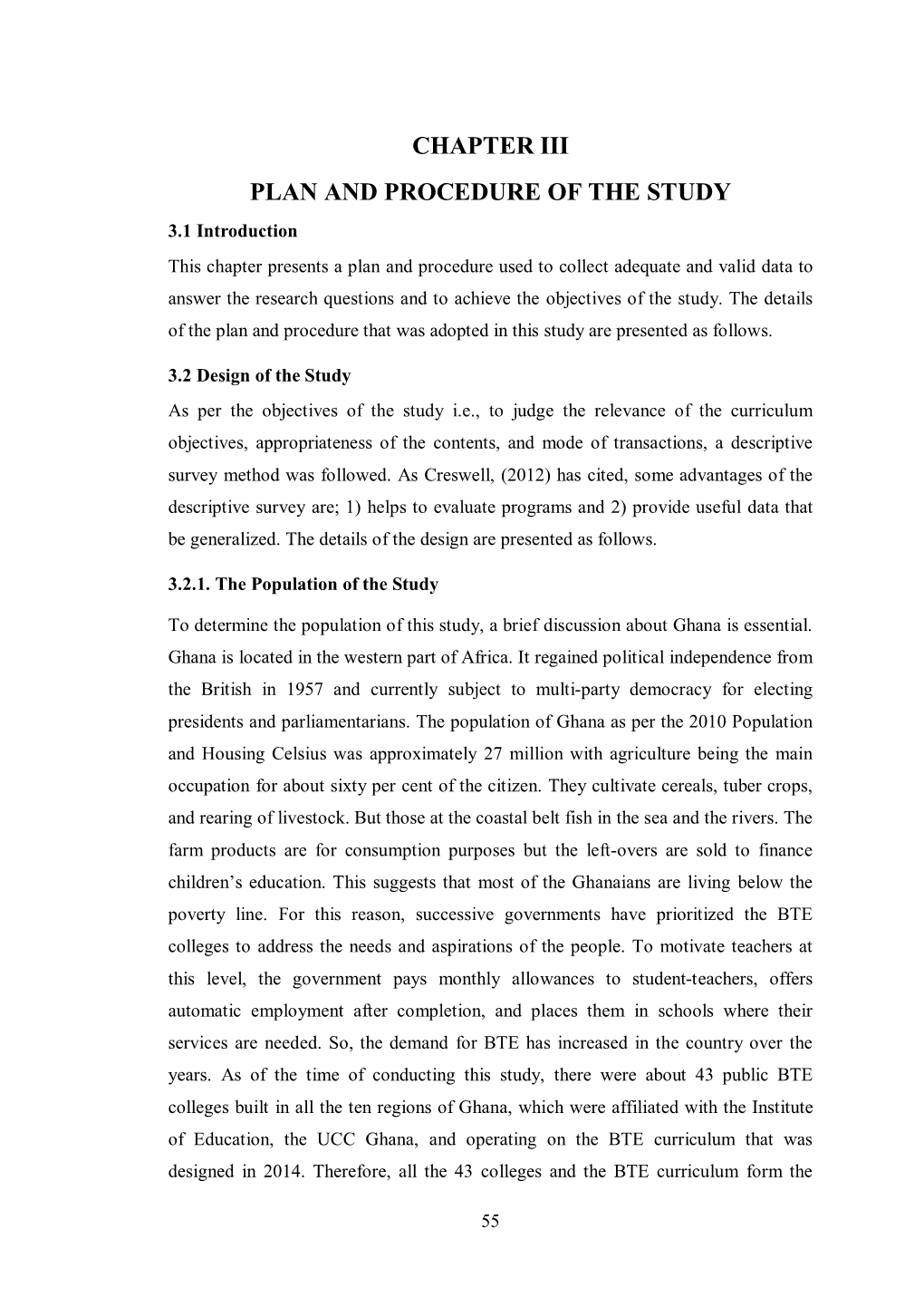 Chapter Iii Plan and Procedure of the Study