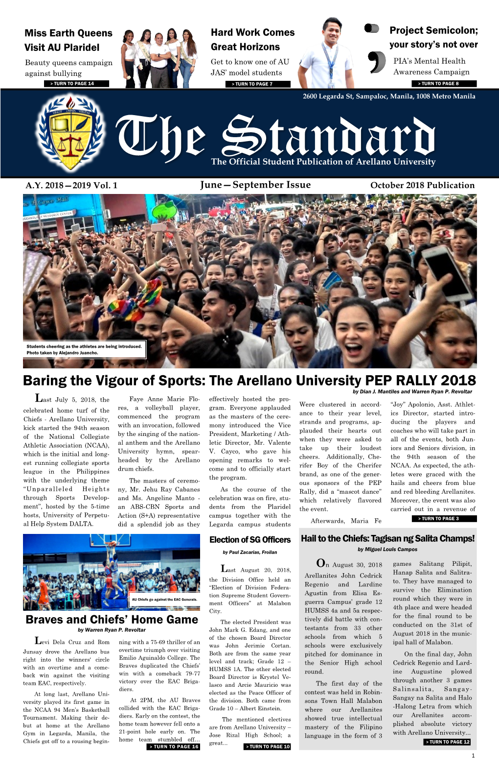 Baring the Vigour of Sports: the Arellano University PEP RALLY 2018 by Dian J