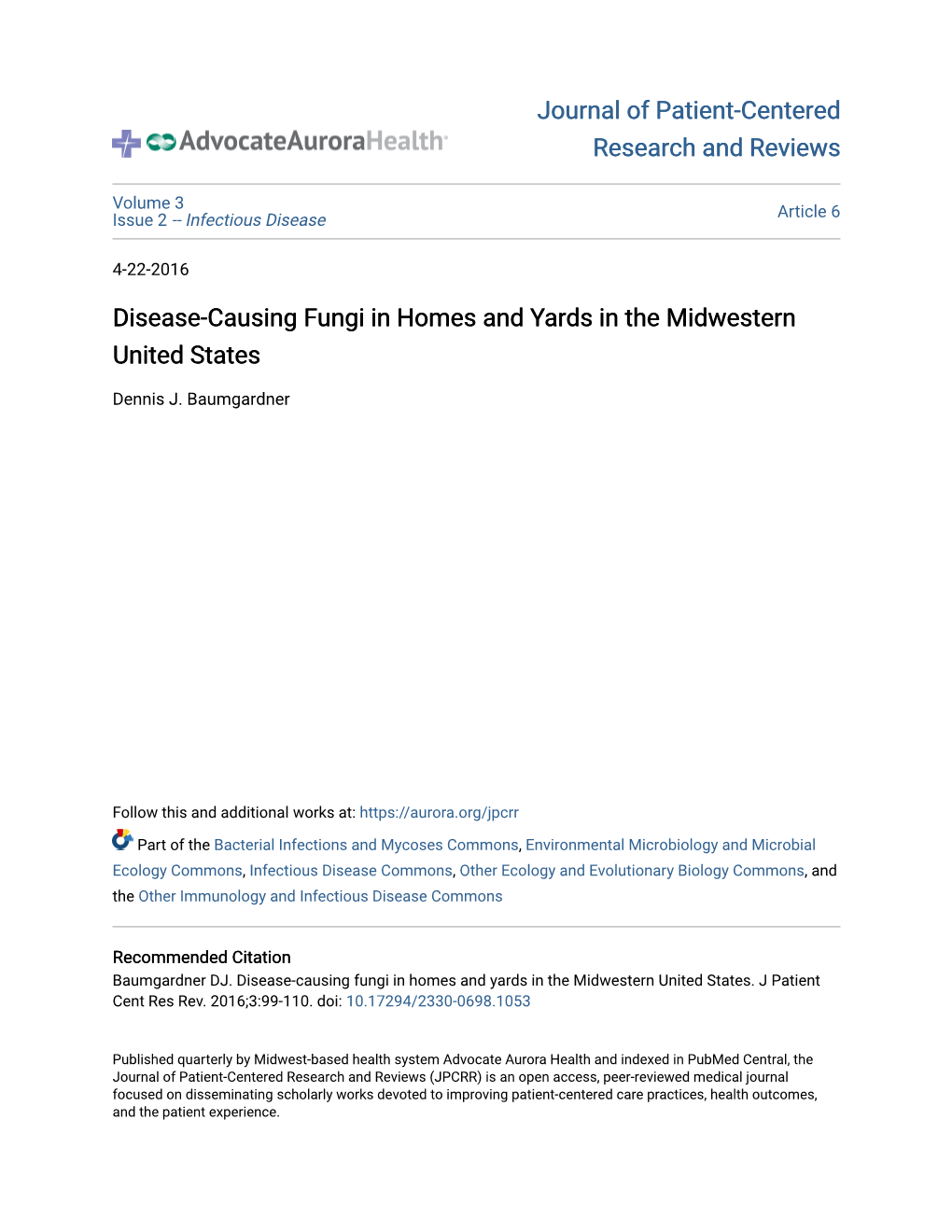 Disease-Causing Fungi in Homes and Yards in the Midwestern United States