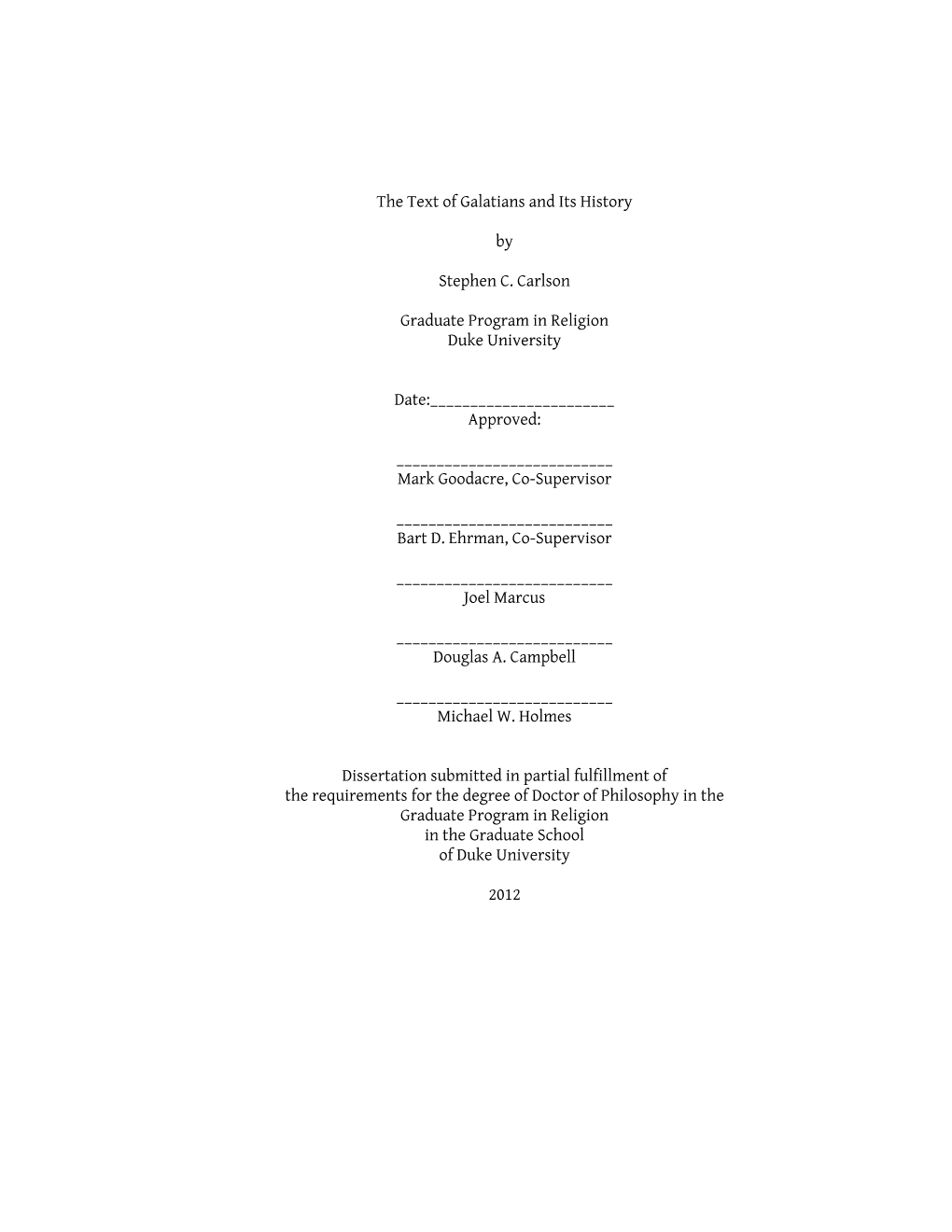 Text of Galatians and Its History