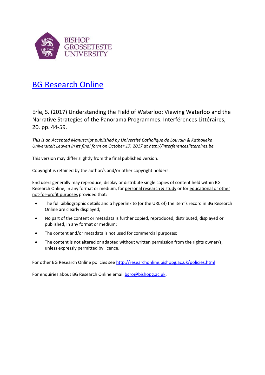 BG Research Online