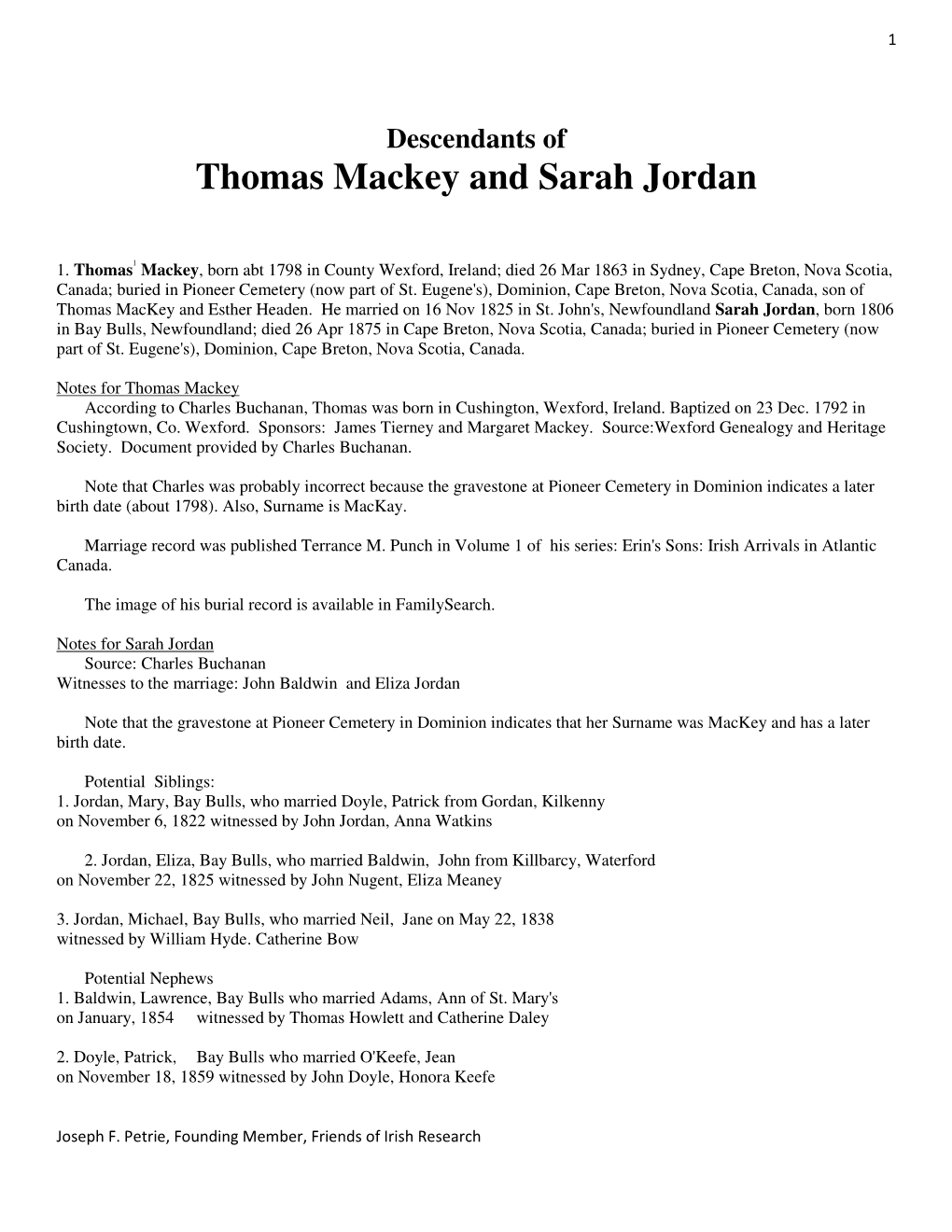 Thomas Mackey and Sarah Jordan