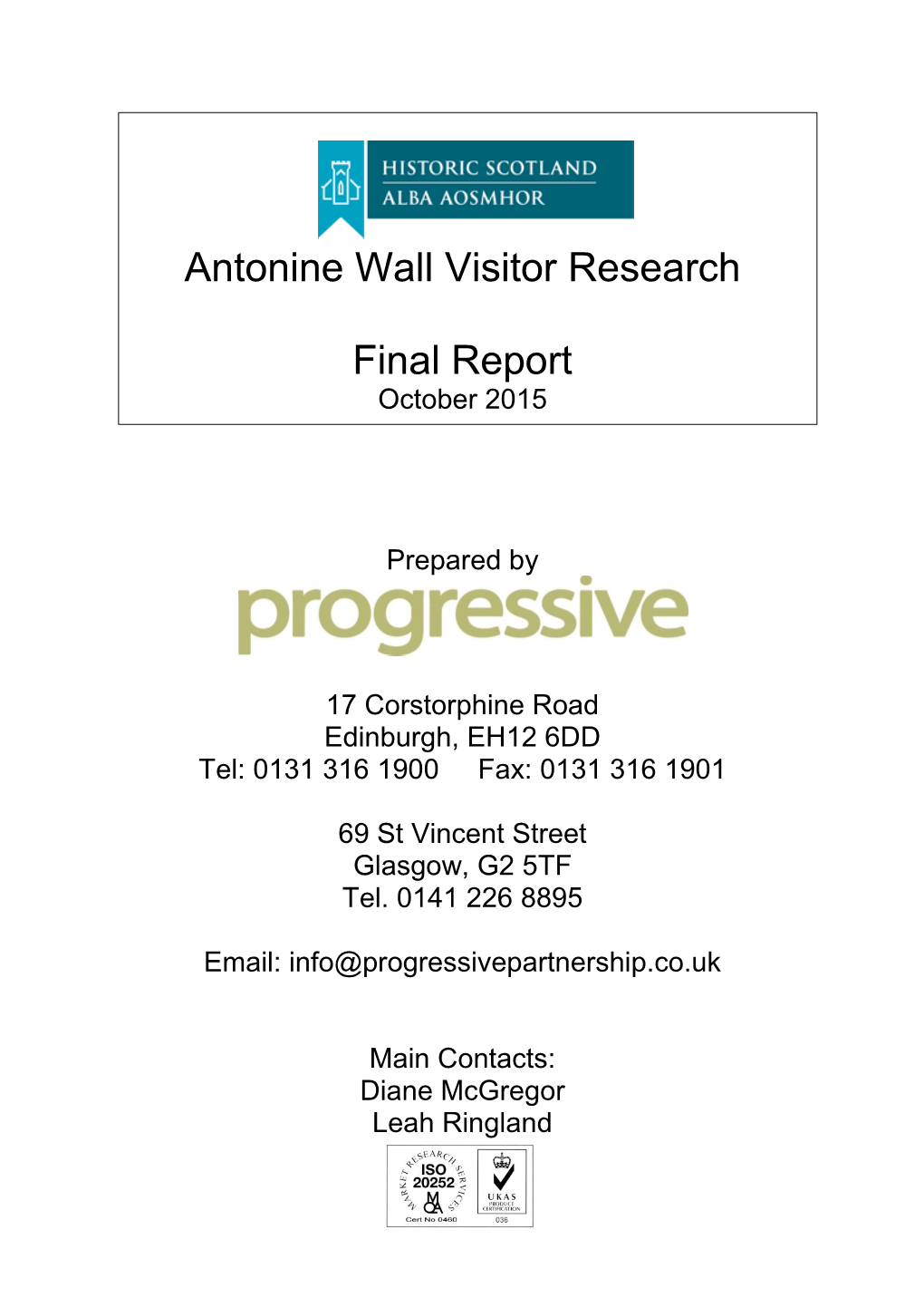 Antonine Wall Visitor Research Final Report