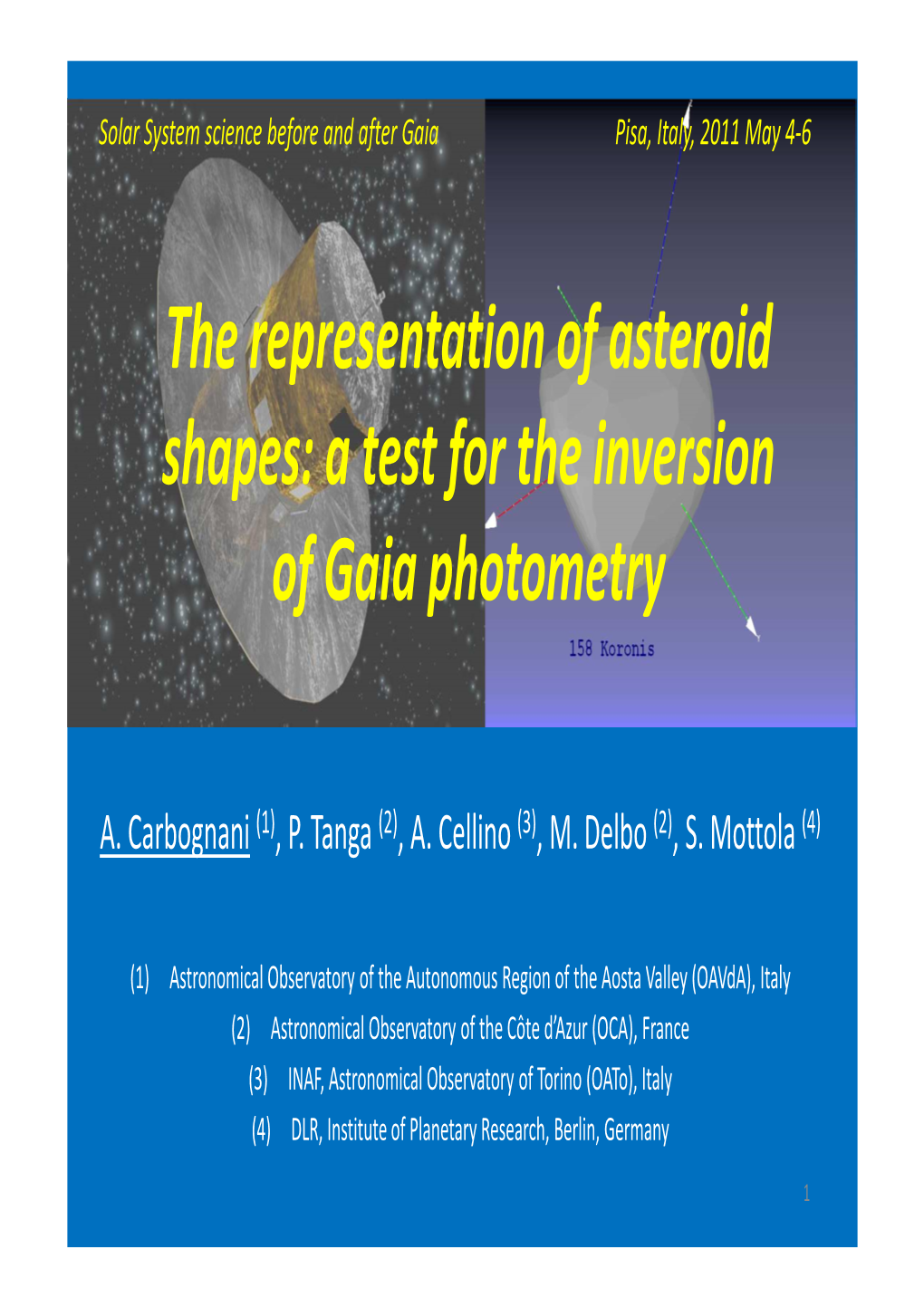The Representation of Asteroid Shapes: a Test for the Inversion of Gaia Photometry