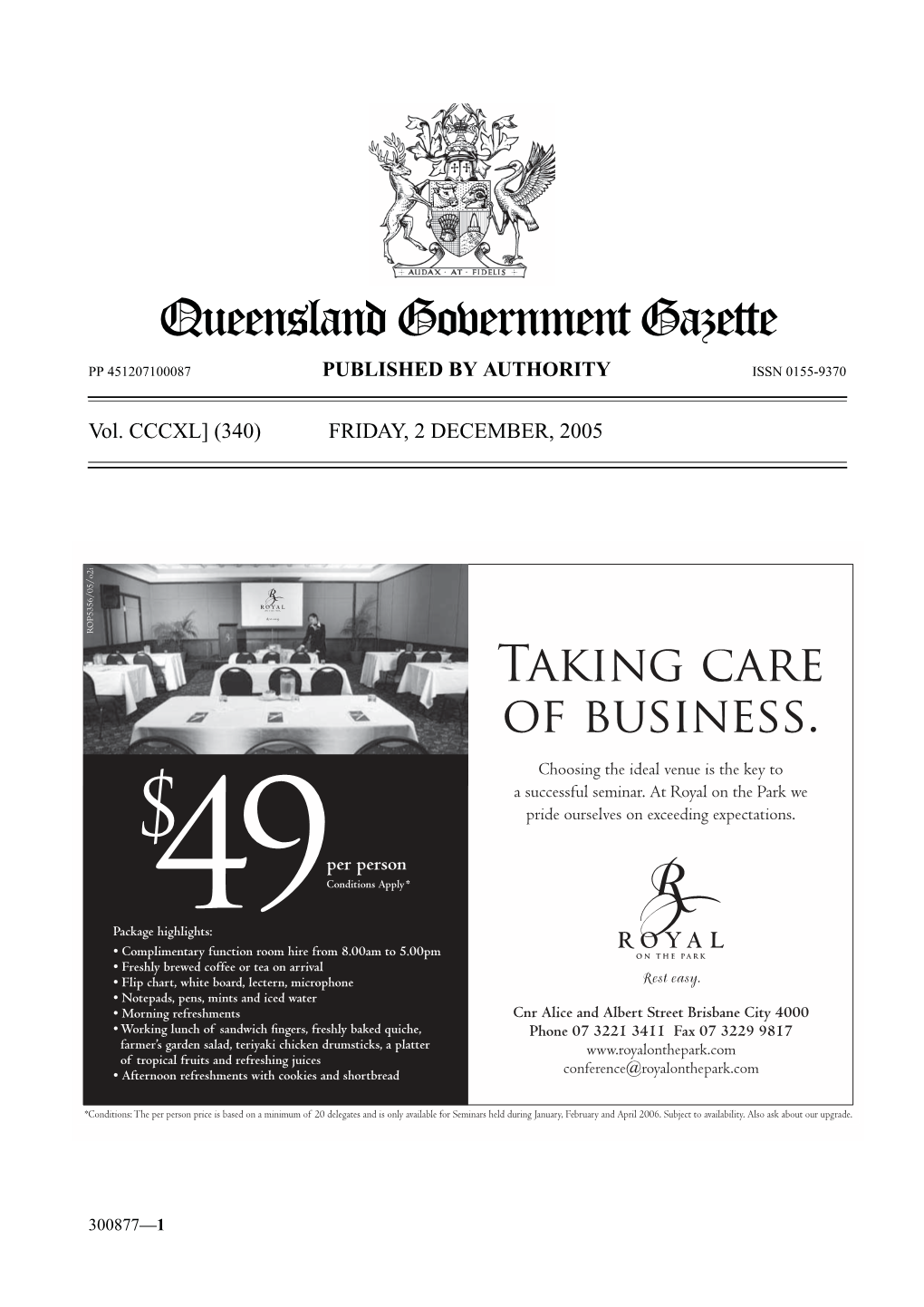 Queensland Government Gazette