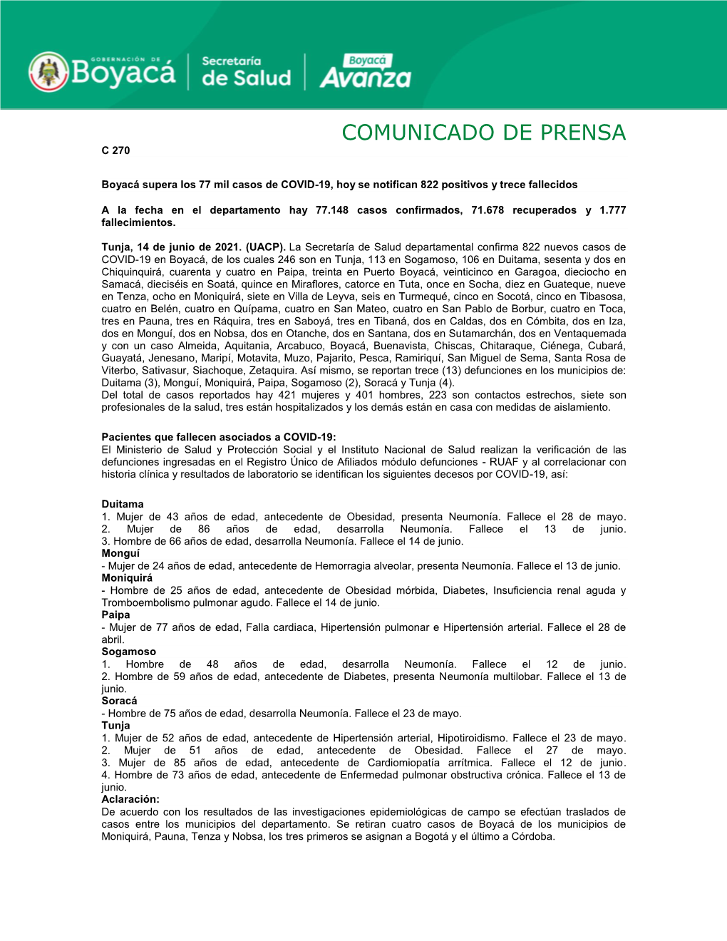 Comunicado De Prensa C 270
