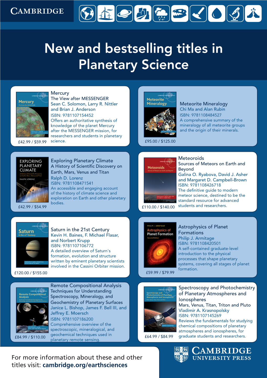 New and Bestselling Titles in Planetary Science