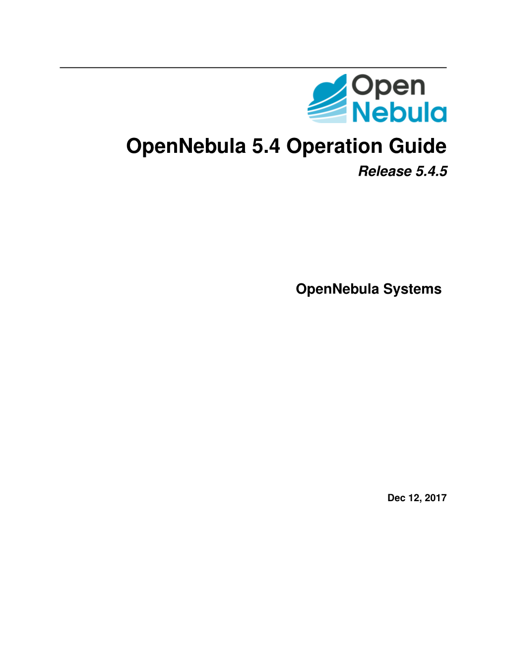 Opennebula 5.4 Operation Guide Release 5.4.5