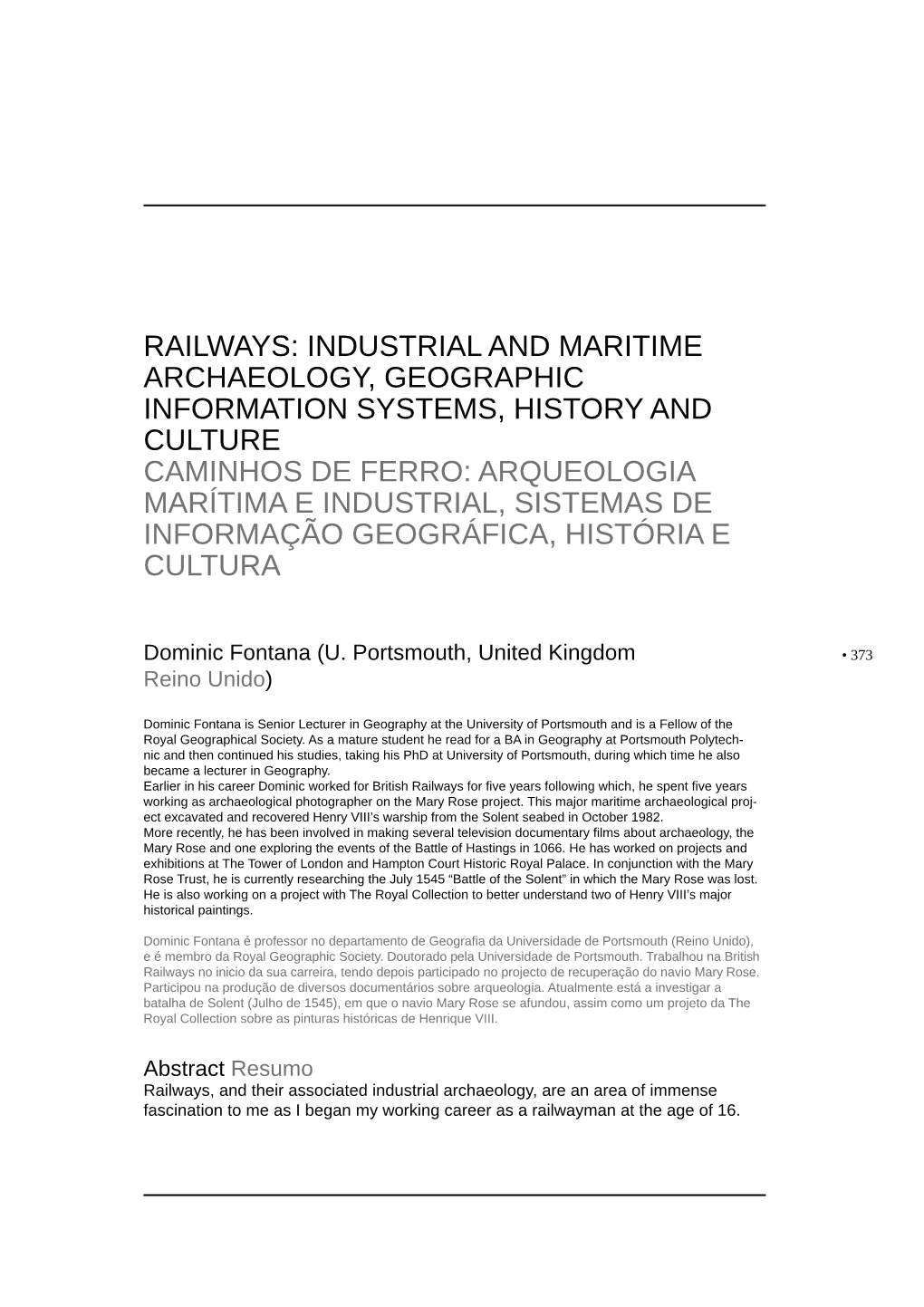 Railways: Industrial and Maritime Archaeology