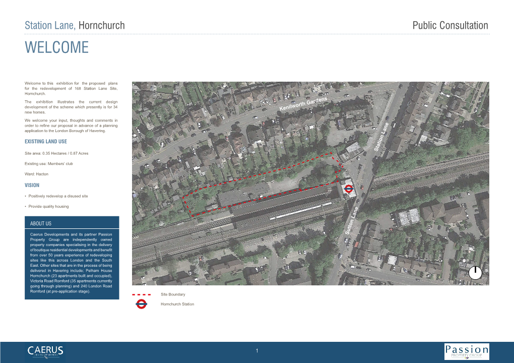 Station Lane, Hornchurch Public Consultation WELCOME