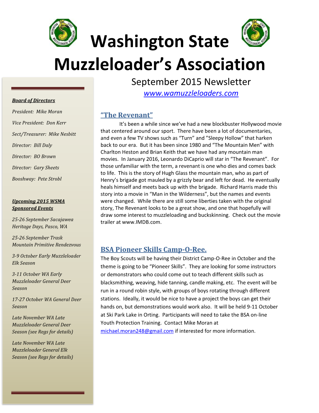 Washington State Muzzleloader's Association