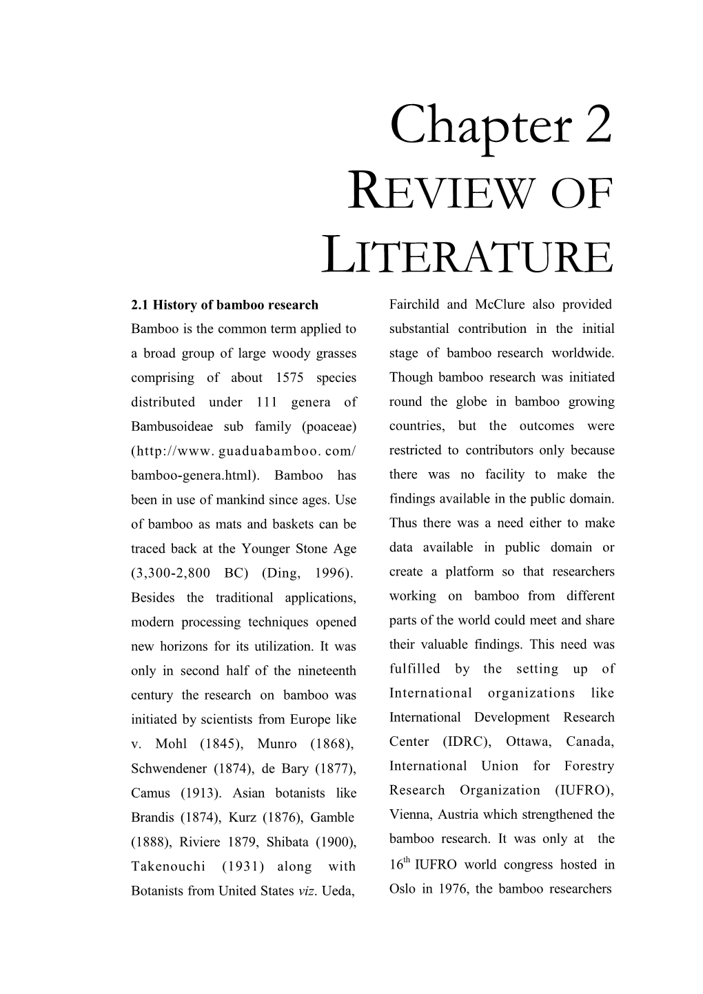 Chapter 2 REVIEW of LITERATURE