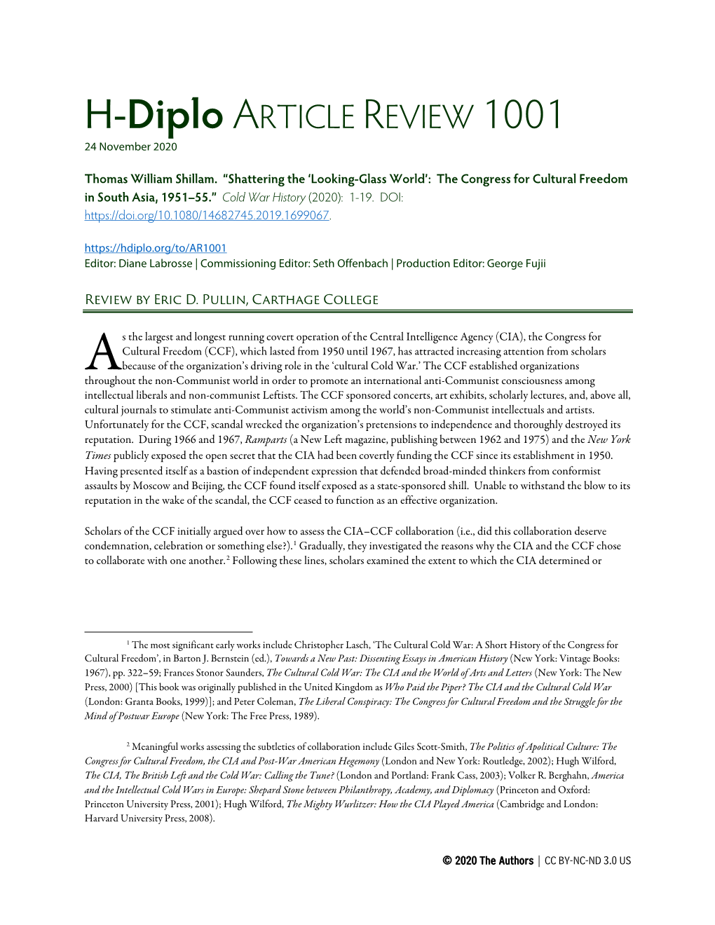 H-Diplo ARTICLE REVIEW 1001 24 November 2020