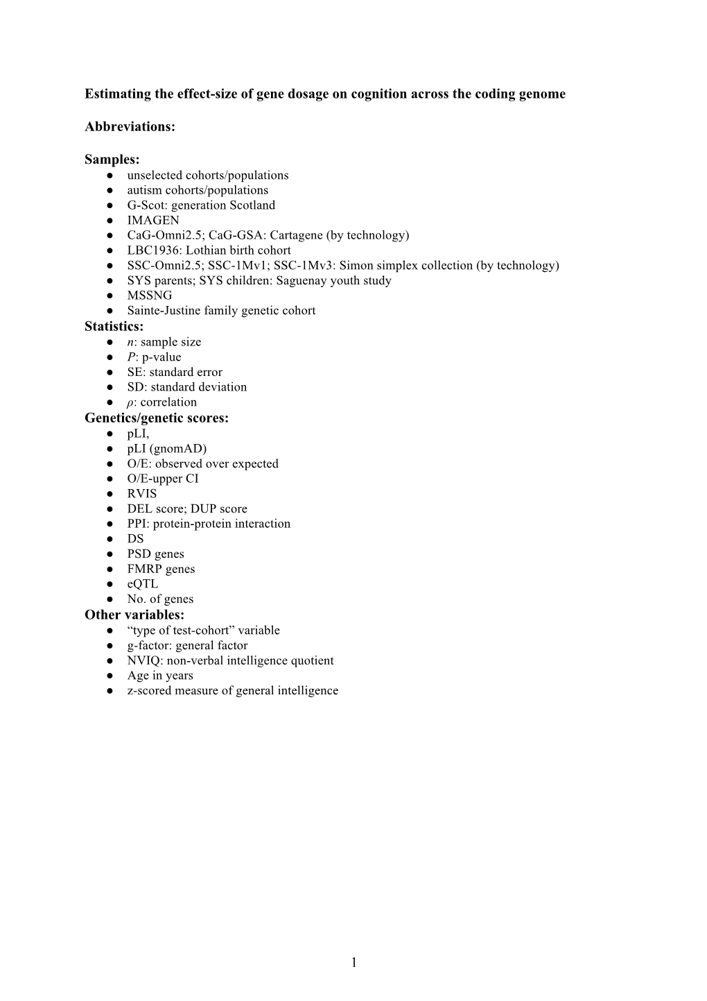 1 Estimating the Effect-Size of Gene Dosage on Cognition