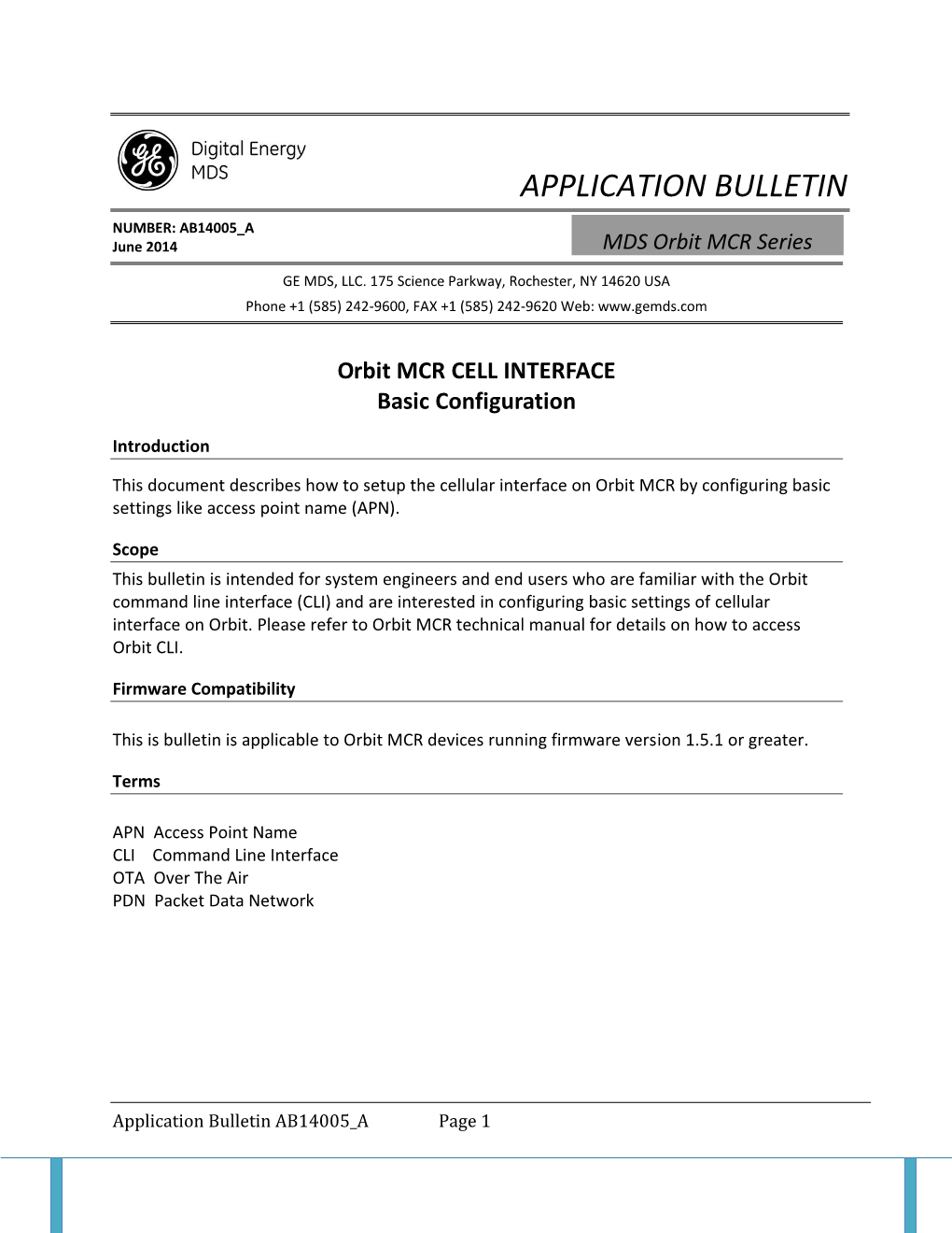 Application Bulletin