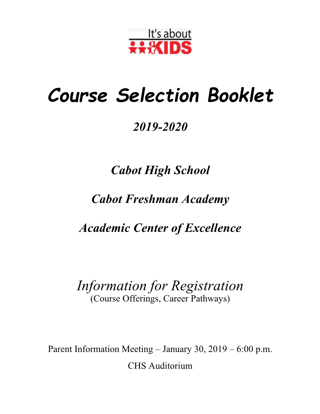 Course Selection Booklet