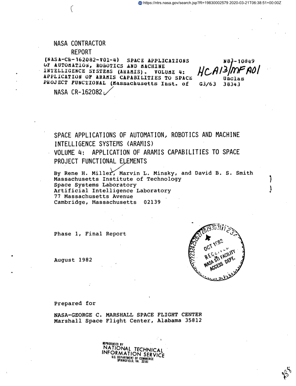 ARAMIS) VOLUME T\\ APPLICATION of ARAMIS CAPABILITIES to SPACE PROJECT FUNCTIONAL ELEMENTS by Rene H