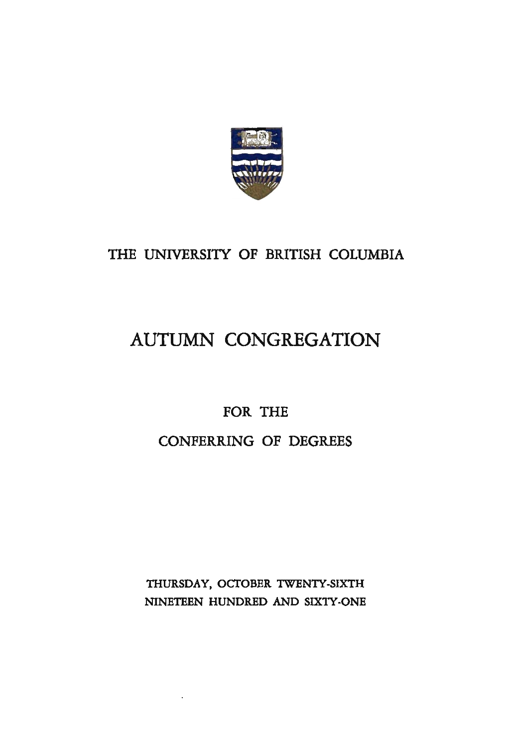 Autumn Congregation
