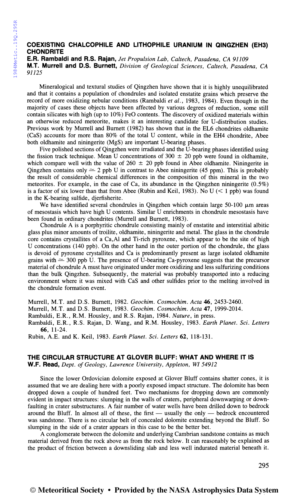 Meteoritical Society • Provided by the NASA Astrophysics Data Sy~Tem