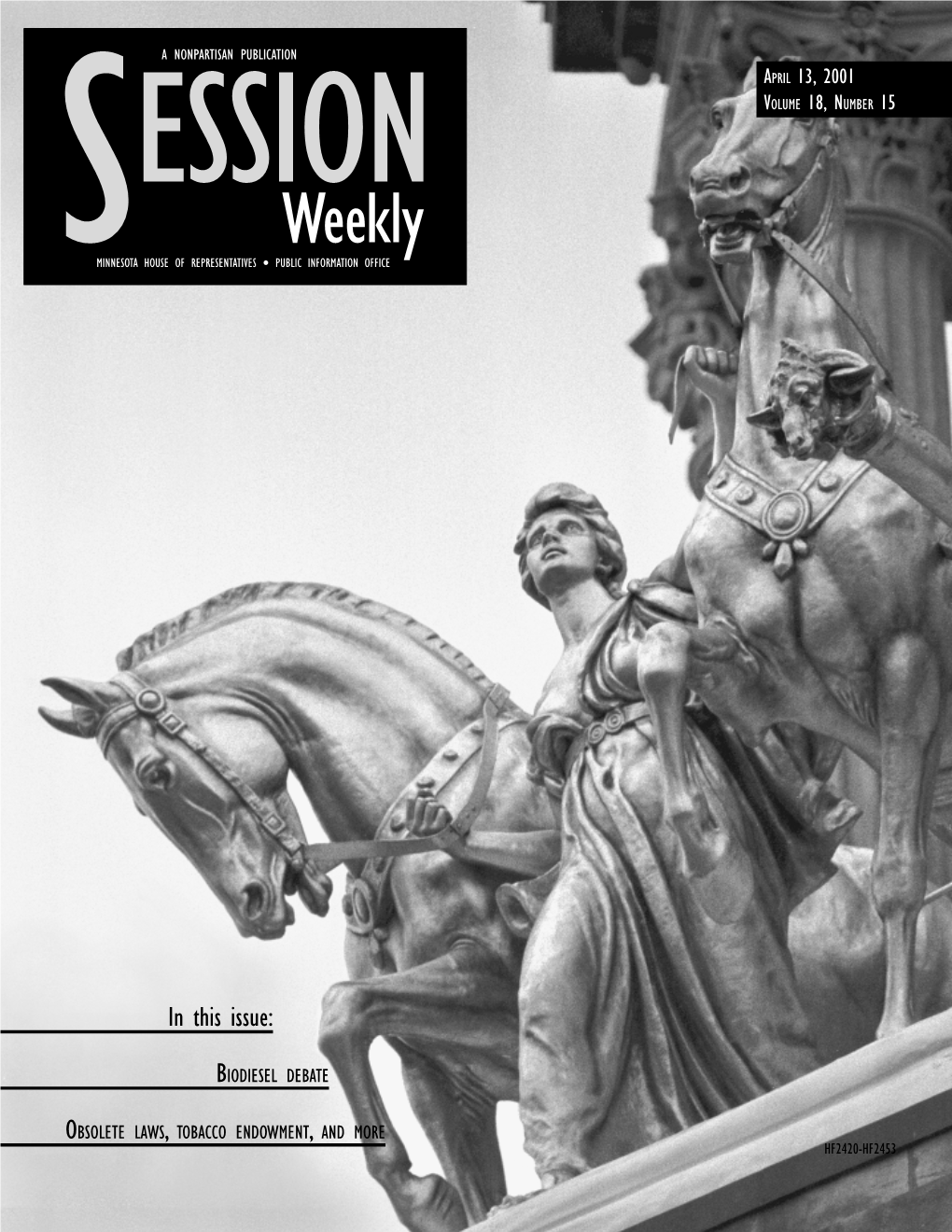 Session Weekly April 13, 2001; Vol. 18, Number 15