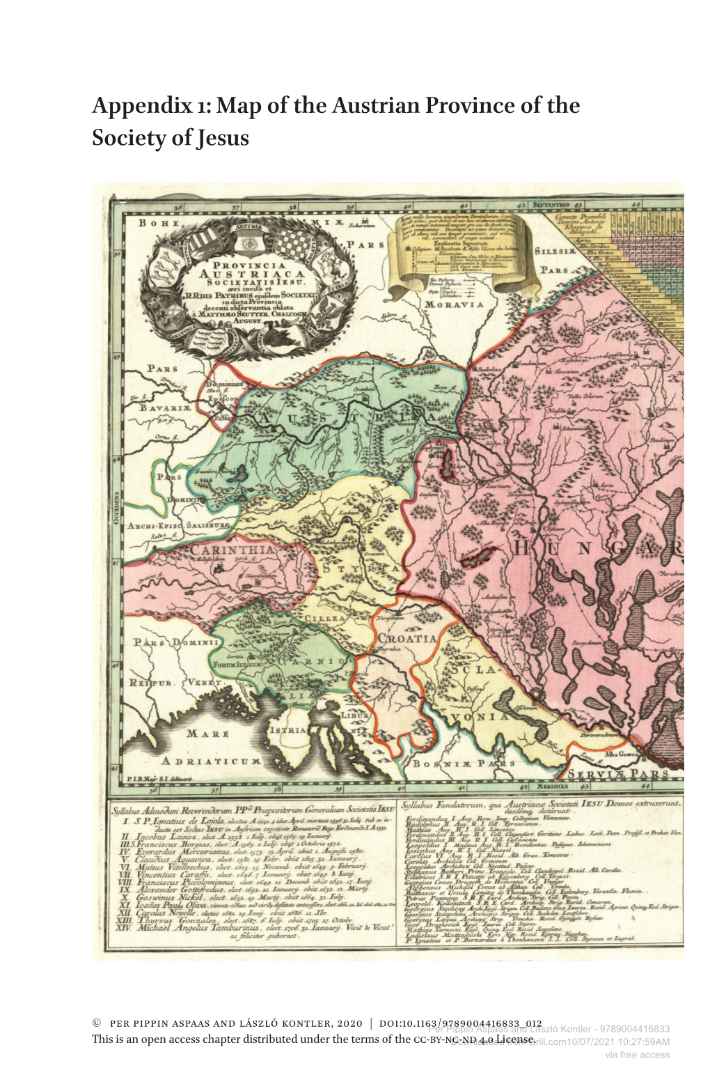 Appendix 1: Map of the Austrian Province of the Society of Jesus