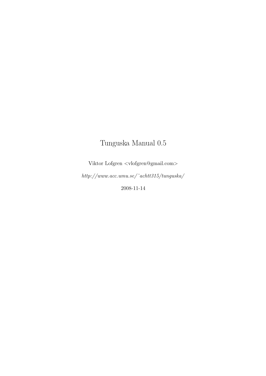 Tunguska Manual 0.5