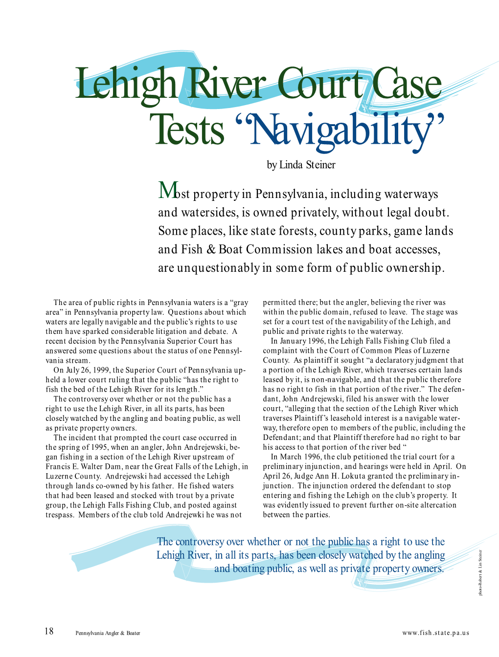 Lehigh River Court Case Tests “Navigability” by Linda Steiner