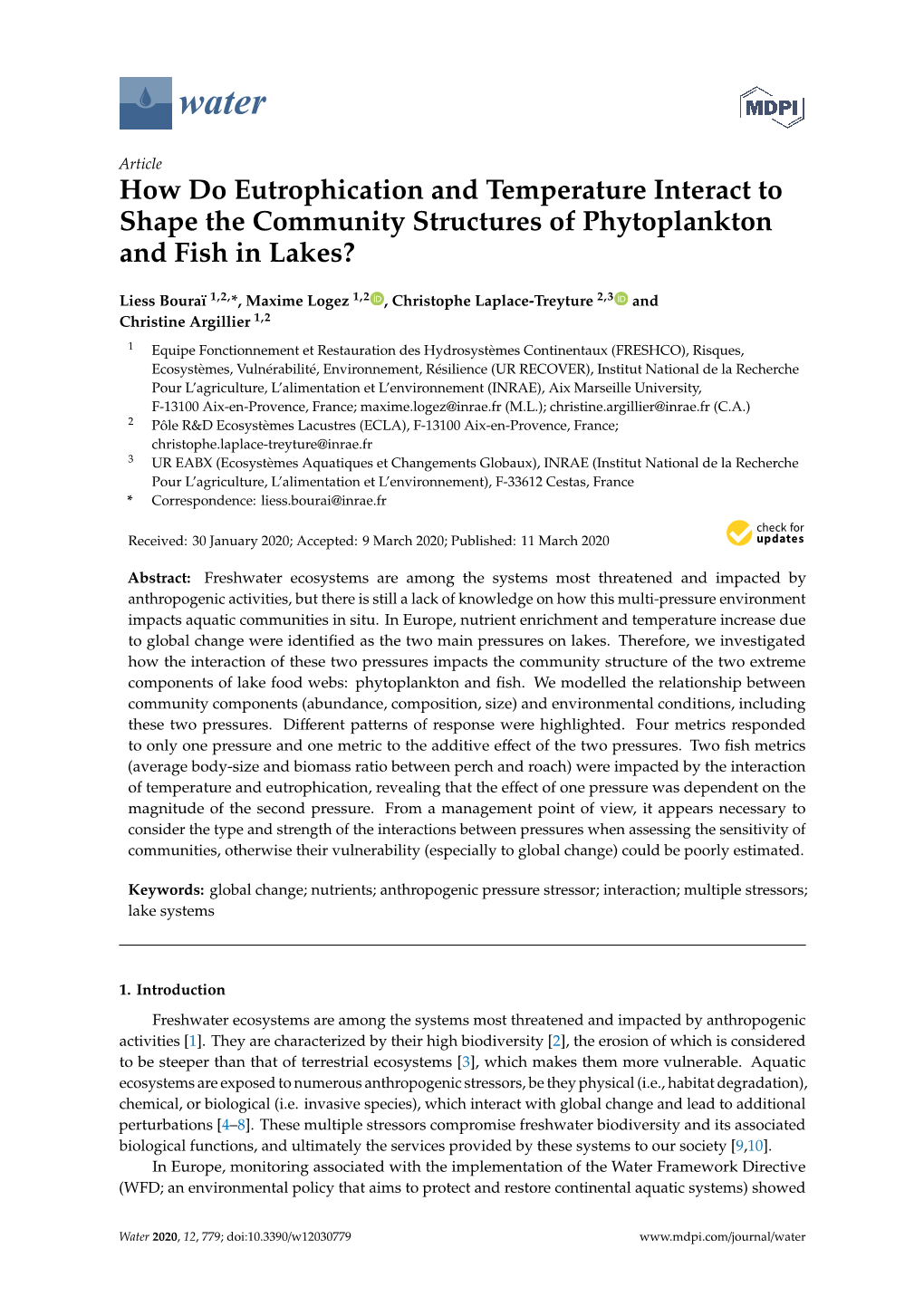 How Do Eutrophication and Temperature Interact to Shape the Community Structures of Phytoplankton and Fish in Lakes?