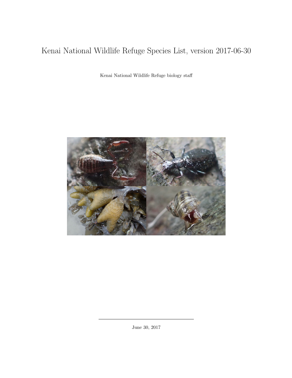 Kenai National Wildlife Refuge's Species List