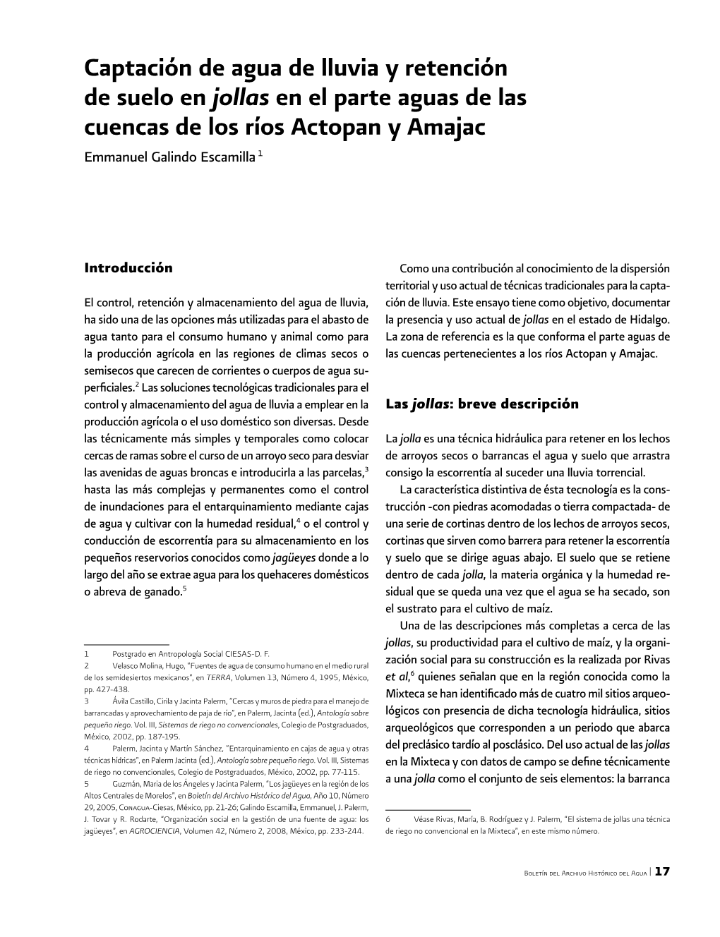 Captación De Agua De Lluvia Y Retención De Suelo En Jollas En El Parte Aguas De Las Cuencas De Los Ríos Actopan Y Amajac Emmanuel Galindo Escamilla 1