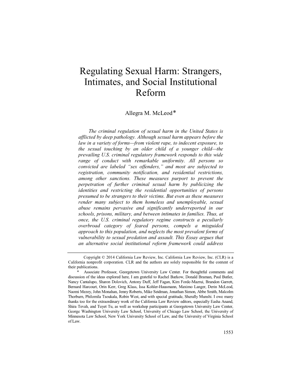 Evidence Is Ignored: Residential Restrictions for Sex Offenders 3 (2008)