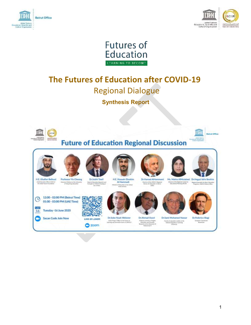 The Futures of Education After COVID-19 Regional Dialogue Synthesis Report