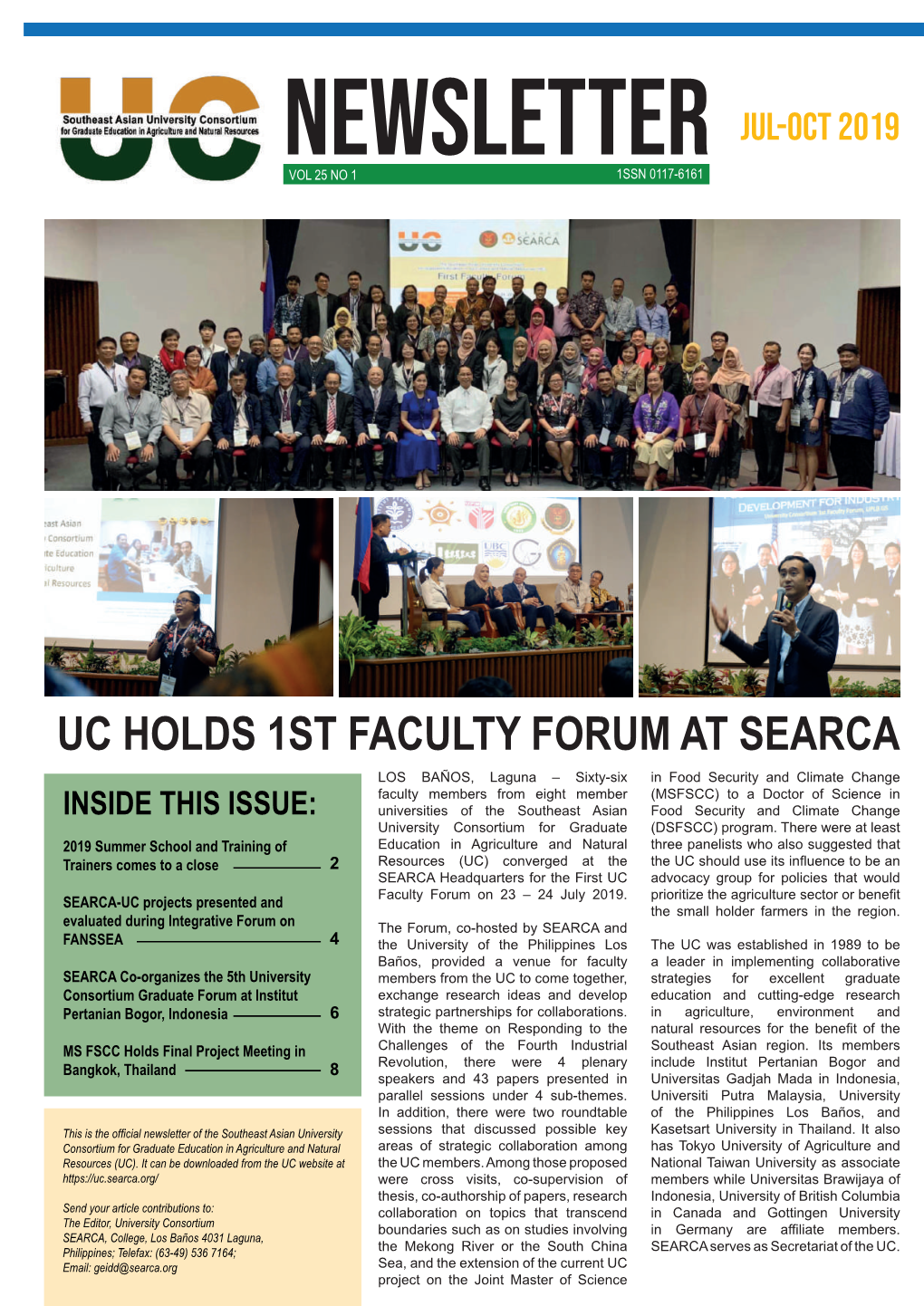 UC) Newsletter Vol. 25 No. 1 (Jul-Oct 2019