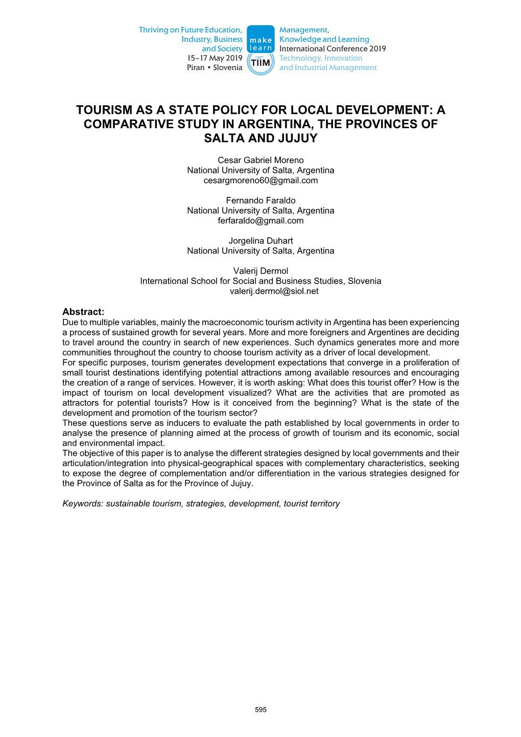 A Comparative Study in Argentina, the Provinces of Salta and Jujuy