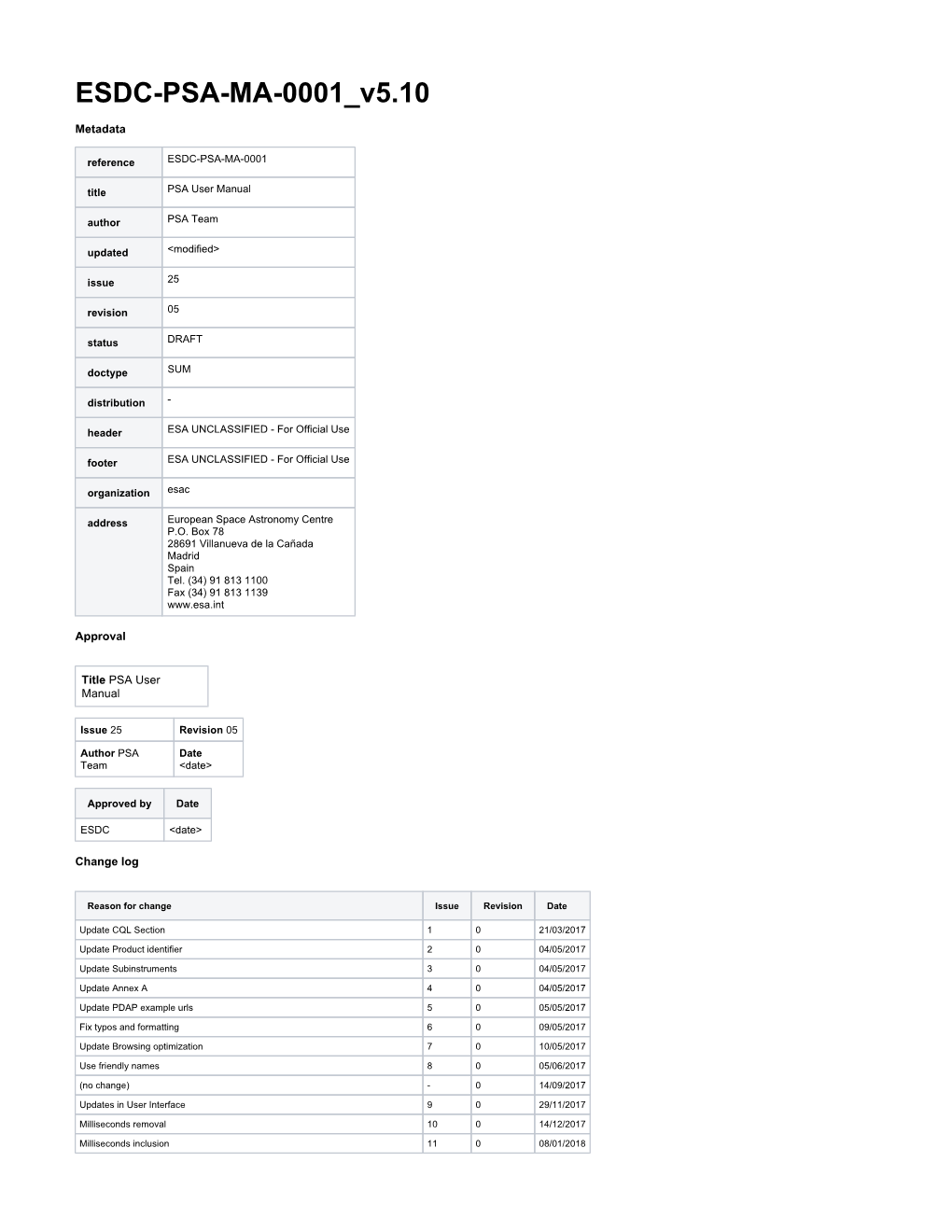 ESDC-PSA-MA-0001 V5.10