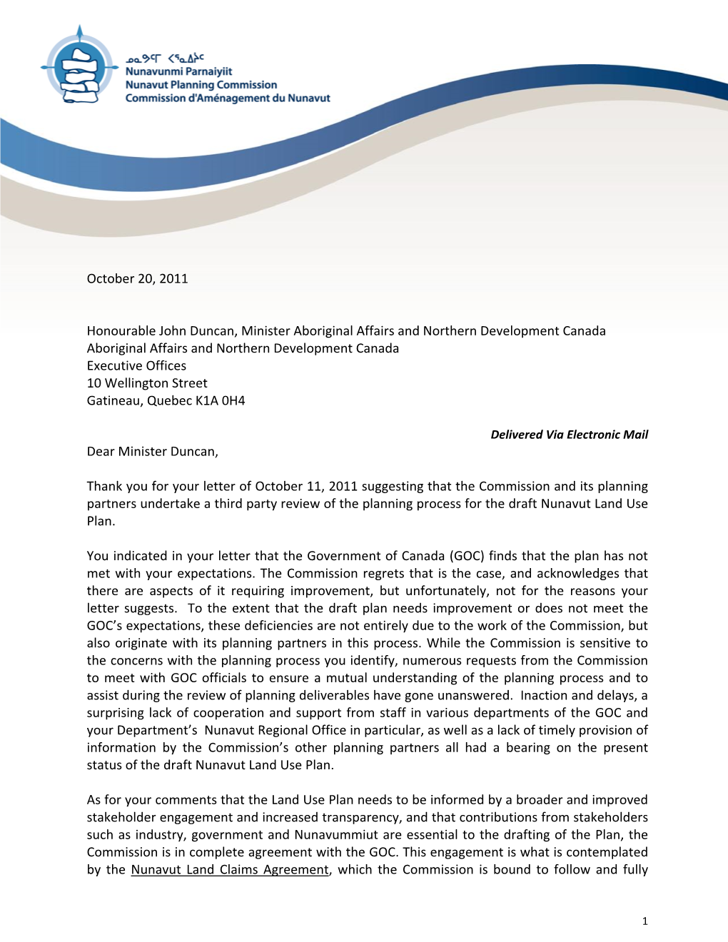 10-120E-2011-10-20 Letter to AANDC Minister Re Review.Pdf