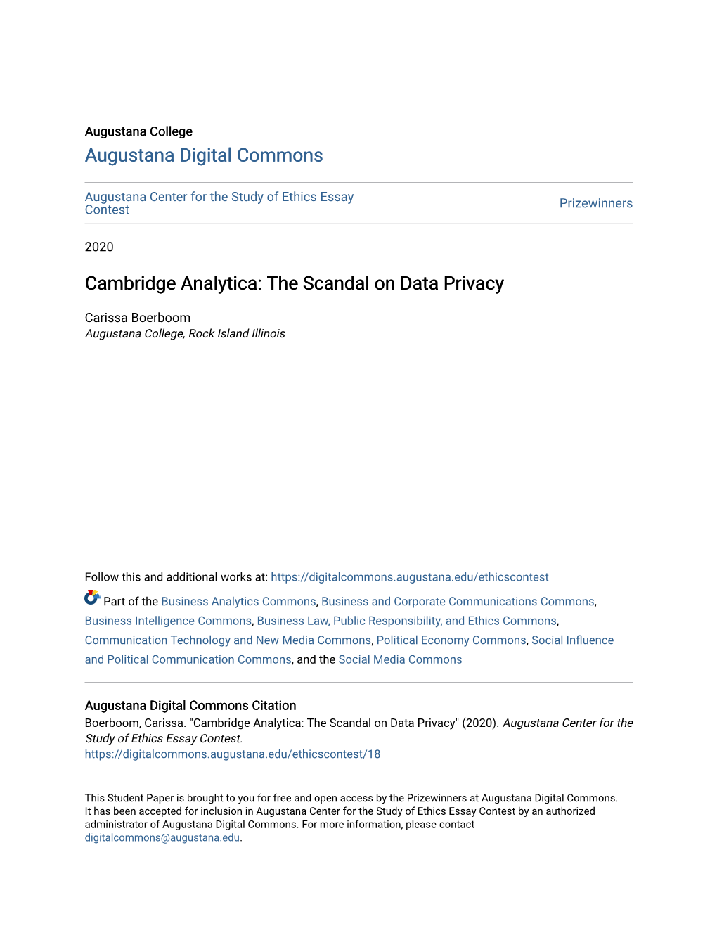 Cambridge Analytica: the Scandal on Data Privacy