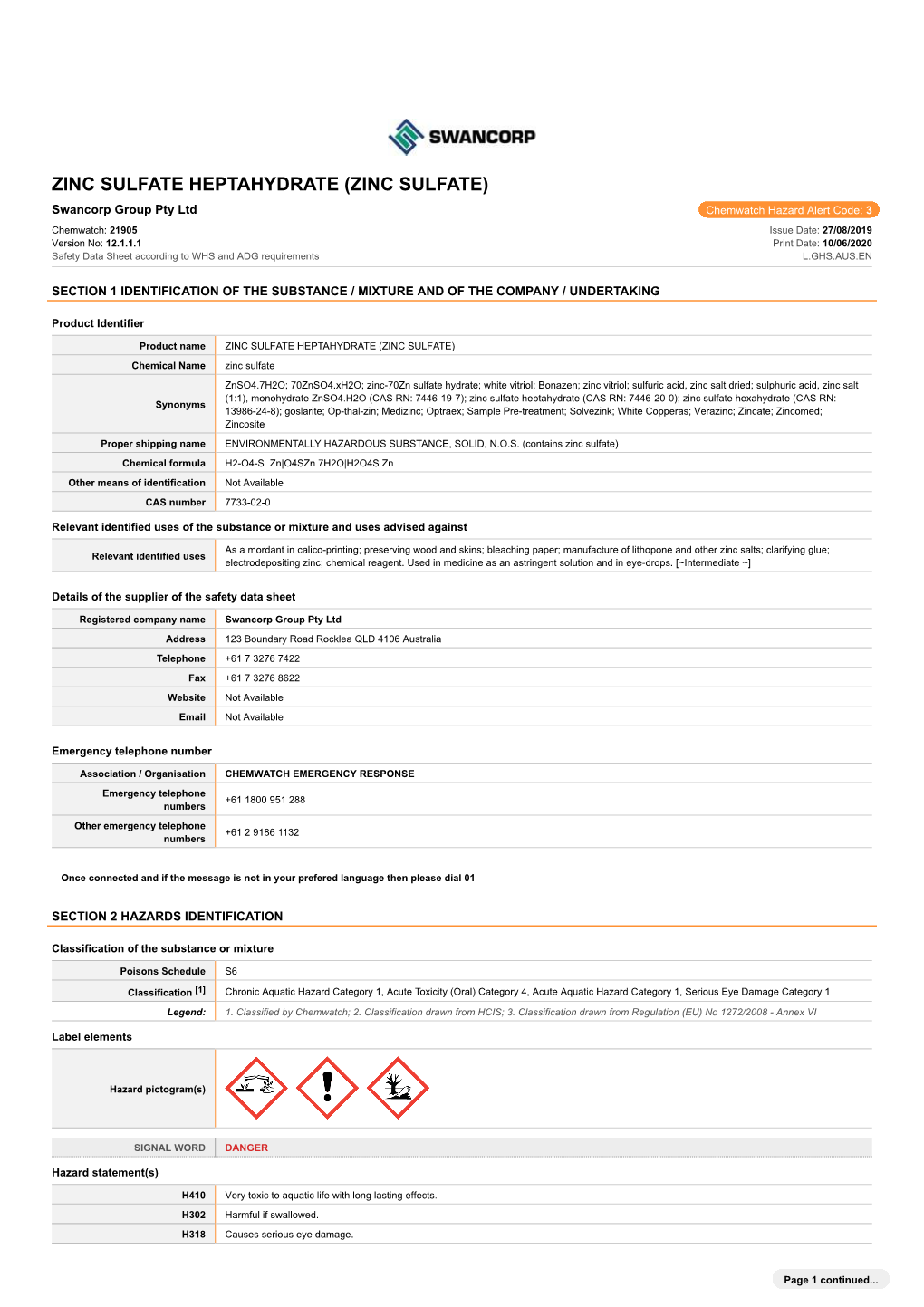 Zinc Sulfate