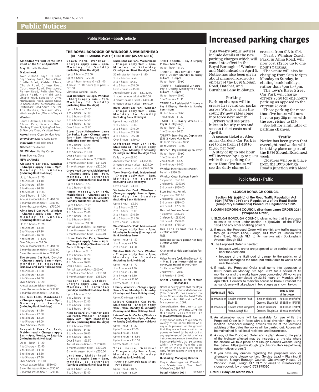 Increased Parking Charges