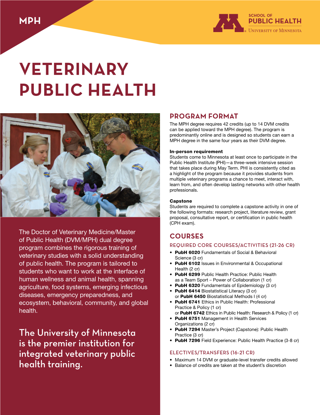 Veterinary Public Health DVM/MPH Information Sheet