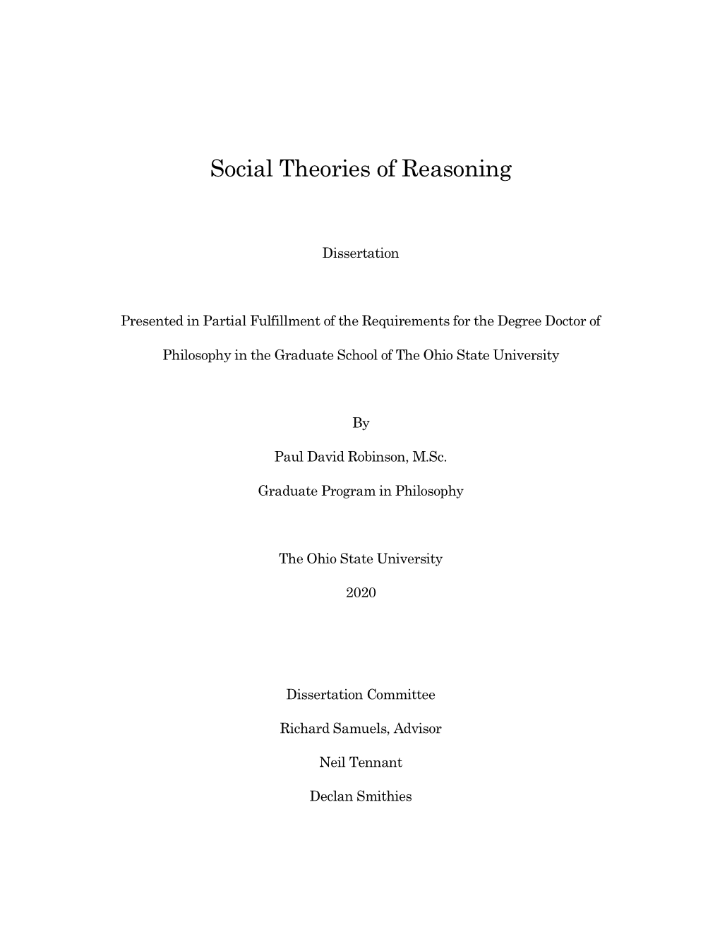 Social Theories of Reasoning