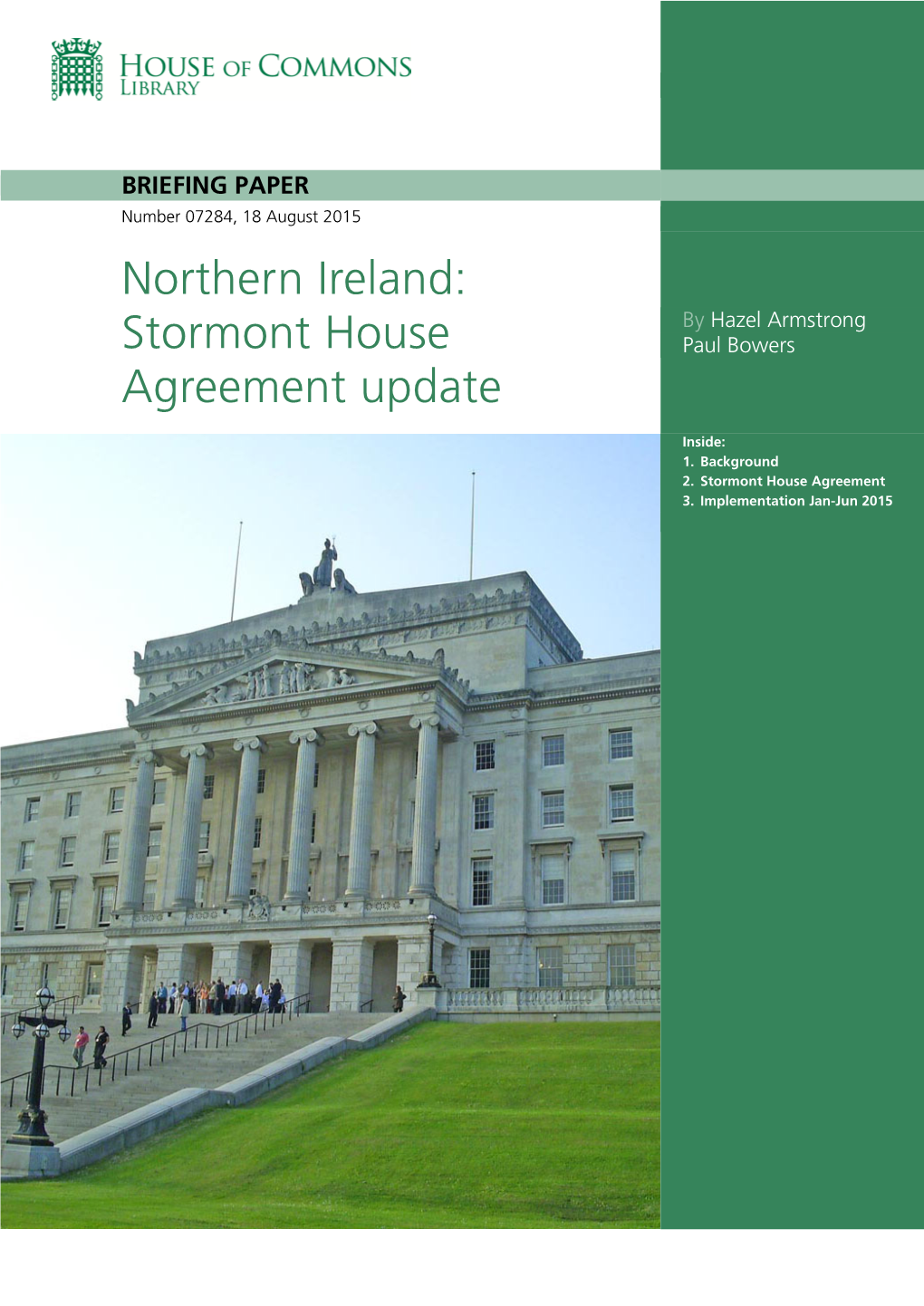 Stormont House Agreement Update