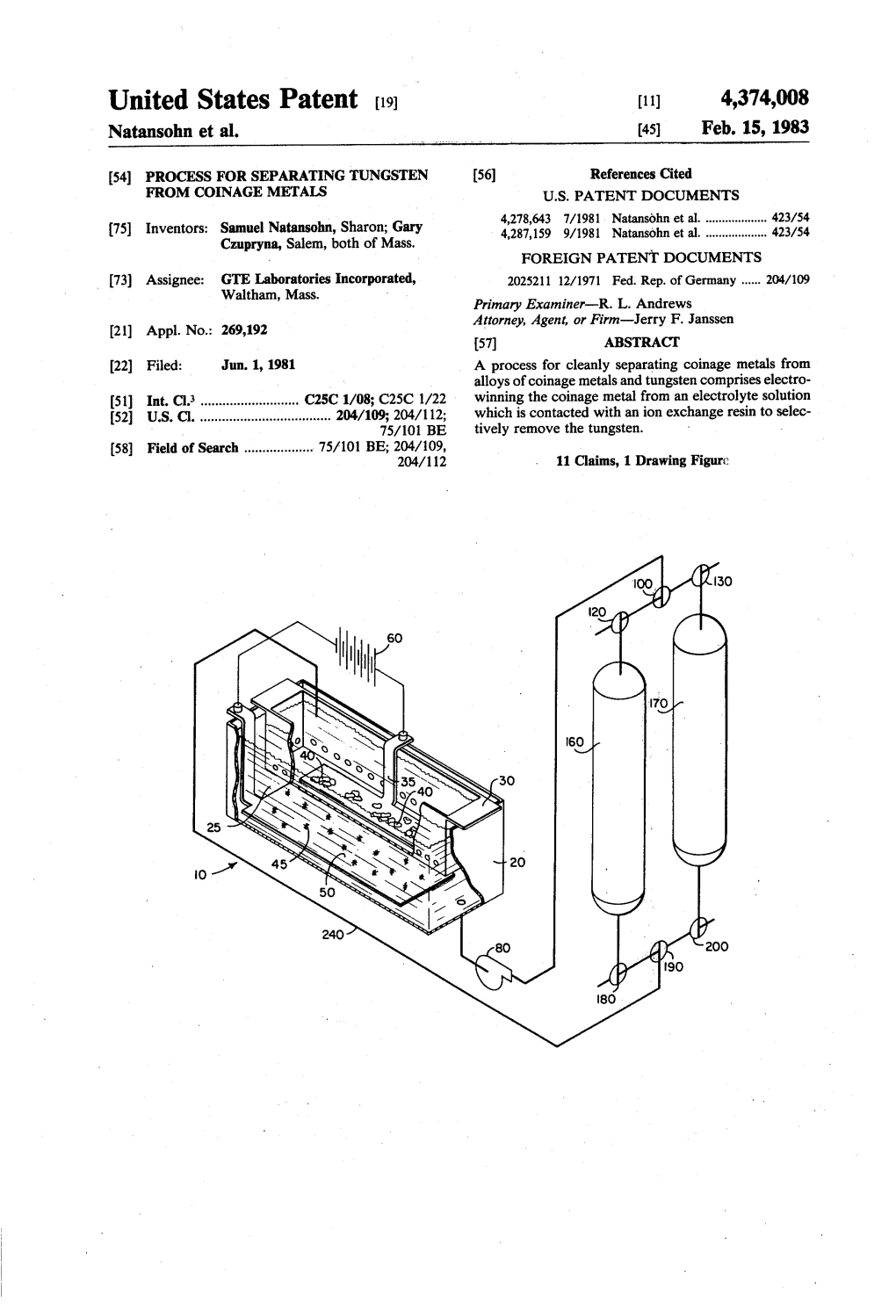 United States Patent (19) (11) 4,374,008 Natansohn Et Al