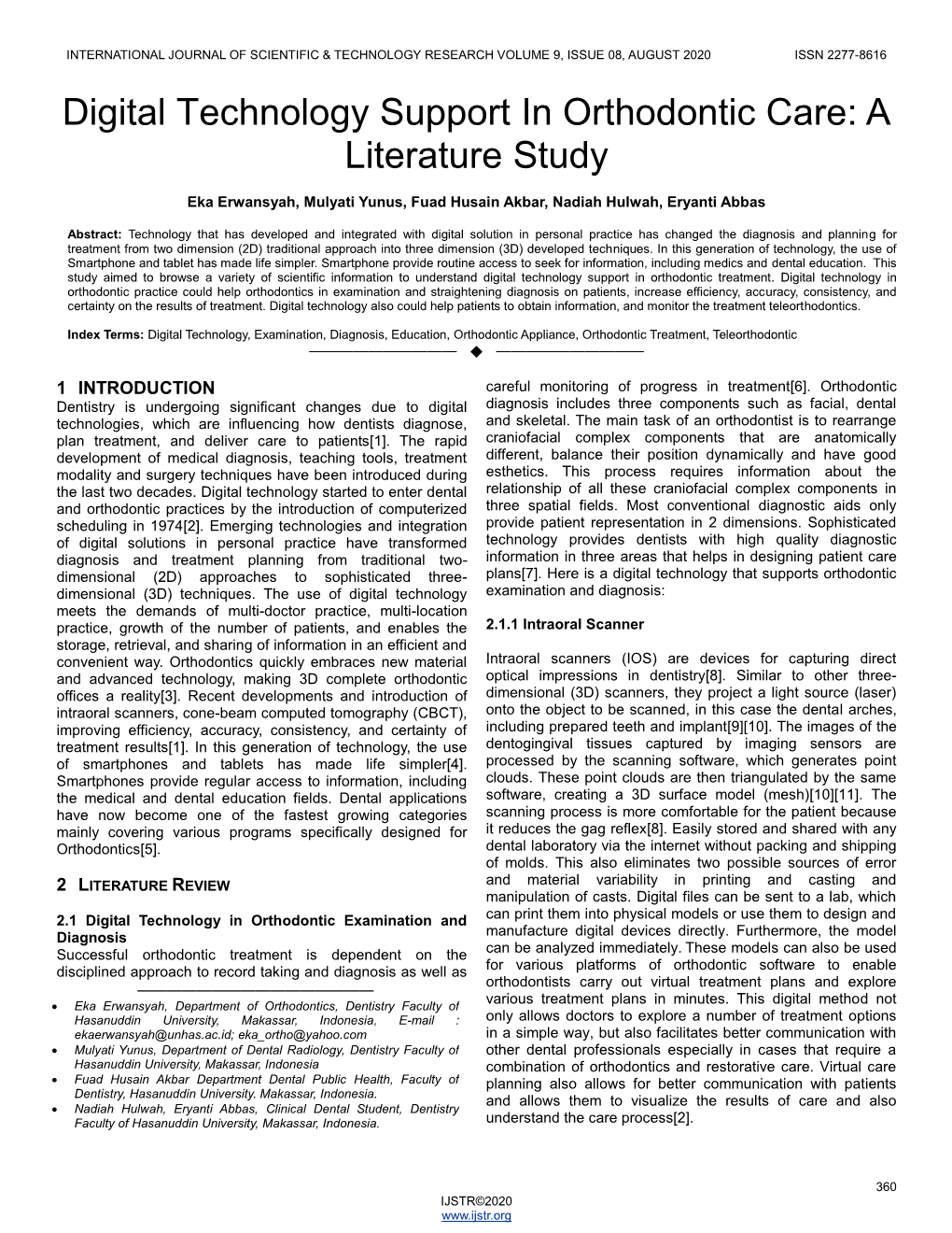 Digital Technology Support in Orthodontic Care: a Literature Study