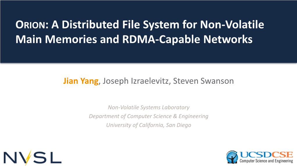 ORION: a Distributed File System for Non-Volatile Main Memories and RDMA-Capable Networks