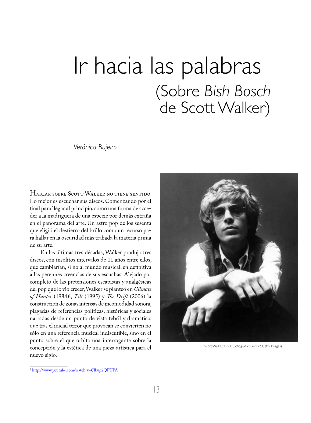 Ir Hacia Las Palabras (Sobre Bish Bosch De Scott Walker)